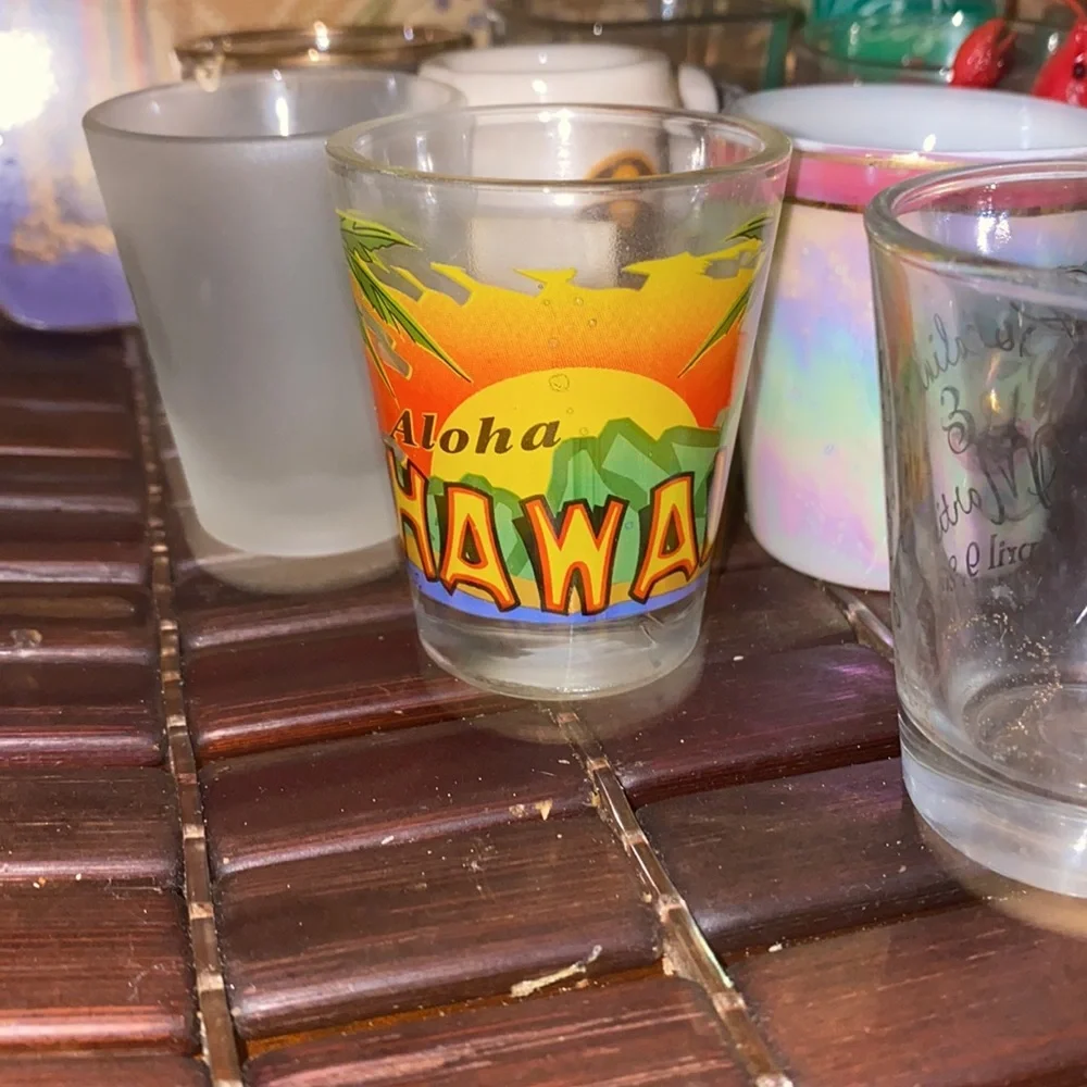 Set of 31 shot glass from different states and countries
